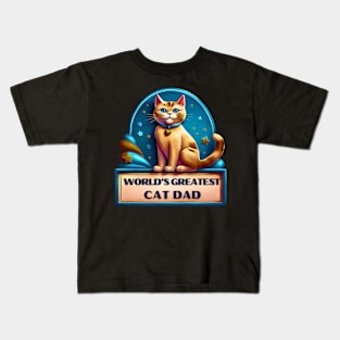 World's Greatest Cat Dad Kids T-Shirt